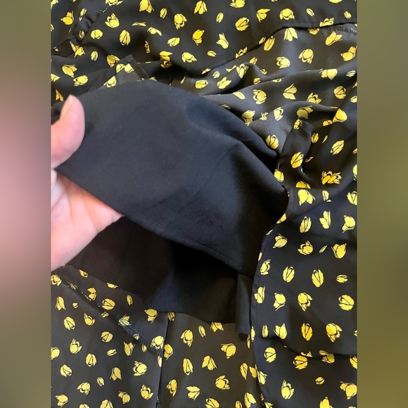 Who What Wear black & yellow floral print dress, sleeveless midi EUC Small - Picture 14 of 15